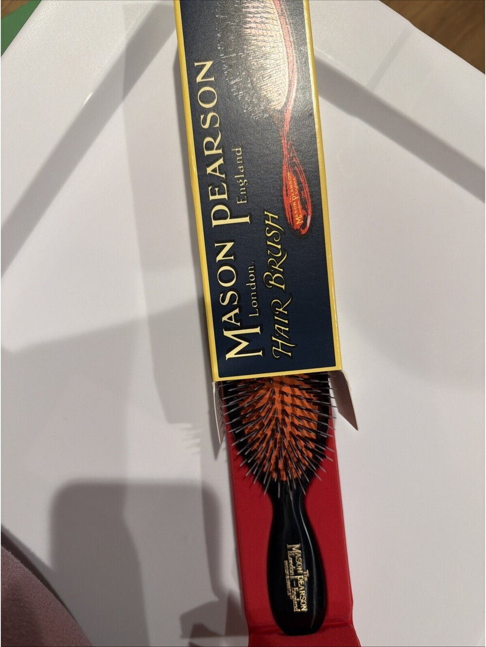Mason Pearson BN4 Pocket Bristle Nylon Hair Brush Dark Ruby Made in England $180